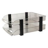 Desk File Letter Tray Layered Classified Documents Rack Acrylic Office Storage Rack Dark Black 2 V1294-YM0626-3117220312911