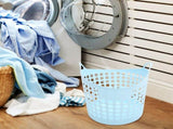 Sky-Blue Reusable PP Laundry Hamper with Handle for Bathroom Storage V1366-AZ2-W-26153