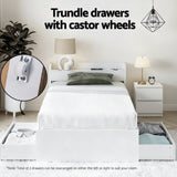 Artiss Single Bed Frame and Bedside Table WBED-AURA-S-FURNI-AB