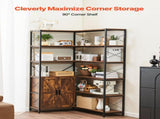 6 Tier Corner Bookshelf, Tall Corner Bookcase Storage Doors, Large L-Shaped Bookshelf Organizer V952-ZLSZJSNJTMK7N90ZV001V0