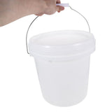 White HDPE Round Storage Bucket 1 Gallon Set for Food Storage and Kitchen Use V1369-AZ3-W-18895