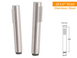 WELS Brushed Nickel Dual Shower Set Sliding Rail Arm 12" Round Head Handheld Rose Combo V1233-S4902BNSS019CBNKSR112N