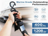 2 Pack Boat Tie Down Straps, Adjustable Anti Corrosion Transom Straps for Boats, Jet Skis, Kayaks V1189-LC-AMZ-00121