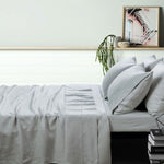 Vintage Design Homewares 100% Linen Dove Grey Sheet Set KING V442-HIN-SHEETS-LINEN-DOVEGREY-KI