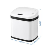 Devanti 15L Motion Sensor Bin Touchless Bins Soft-Close Rubbish Trash Can White SB-E-15L-WH