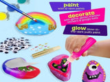 Glow in Dark Rock Painting Kit, Creative Art Supplies, DIY Craft Set for Kids Ages 6-12 V1369-AZ3-W-10323