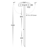 Tivah 2 x 5W 12V DC Tri-Colour Double Adjustable Garden Spike Spotlight, 1000 mm Size, Black V1202-V1-HVLHV1425T