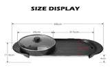 2-IN-1 Electric Hot Pot BBQ Oven Smokeless Non Stick Barbecue Hotpot Grill Pan V201-FCA1056BL8AU