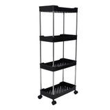 Rolling Cart Widened PP Stainless Steel 4 Tier with Wheels Storage Trolley for Bathroom Toilet V1294-YM0901-3117240164312