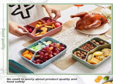 4 Pcs Silicone Bento Box Reusable Lunch Container Smooth Leak Proof Lunch Box Rectangle Bento Boxes V1259-DP01-F-123