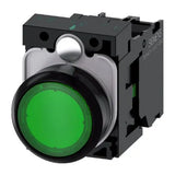 Siemens Sirius ACT Pushbutton Illuminated 22mm Round Flat Momentary 1NO Integrated LED 24VAC/DC V1202-V1-SIE3SU11020AB401BA0