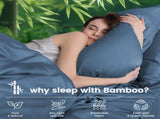 4 Piece Ultra Soft Bamboo Breathable Sheet Set -Hotel 2000TC Breathable Bed Sheets Set with 37 V1317-BAMBOO-AUQ-4JT-NAVY