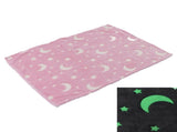 1.5x2m Luminous Blanket Double Side Flannel Star Moon Design Soft Glow in The Dark Blanket for V1294-YM0523-3117220043211