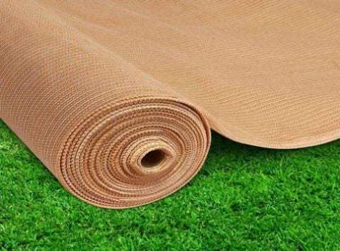 Instahut 50% Shade Cloth 3.66x20m Shadecloth Sail Heavy Duty Beige SH-CL-366X200-100-BE
