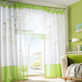 Sheer Curtains Floral Voile Embroidery Tab Top Window Panels For Bedroom Living ROom Decoration 2 V1188-MS-227-1078