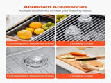 30 inch Kitchen Sink Workstation, 304 Stainless Steel Undermount Sink, Drop-In Single Bowl Farmhouse V952-QRSSCTXPDC30WNDLEV0