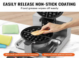 Commercial Waffle Maker, 1300W Round Waffle Baker Machine, Non-Stick Stainless Steel Belgian Waffle V952-SYBLSHFBJDP1II7A0V3