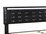 Levede Floating Bed Frame Double with Headboard LED Lights Mattress Base BF1060-D-BK