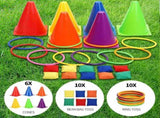 Spelset - 3-in-1 plastic kegel ring toss game - sandbag for kids - garden playset - indoor and V1259-DP01-BO-4