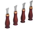 4pcs Leather Edgers Sharp Professional Trimming Working Kit with Wooden Handle for DIY Craft Leather V1294-YM0523-3111210398111