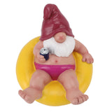 Pool Floater Gnome Statue Resin Pool Party Relaxing Funny Garden Floating Gnome Figurine for Outdoor V1294-YM0901-3111250053411