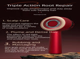Red Luxury Red-Light Therapy Electric Scalp Massager Comb with Liquid Applicator - 3 Modes Vibration V888-ELOSUNG39272