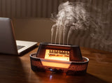 Black 300ml Ultrasonic Aroma Diffuser with Cracked Light Design - Cool Mist Humidifier for Home and V888-ELOSUNG18223
