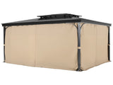 Gazebo Curtains Outdoor, 12' x 10' x 7.3' Gazebos, 4-Panel Sidewall Gazebo Privacy Curtains with V952-SMLTCL12FT10QF3IIV0