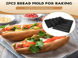 2 silicone perforated baking pans, sandwich molds, French baking pans, food mats, 5 non stick V1366-AZ2-W-14449