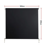 Retractable Straight Drop Roll Down Awning Garden Patio Screen 3.0X2.5M V63-842961