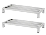 Giantz 60x25cm Dunnage Rack 2-Pack Stainless Steel Kitchen Floor Stand DNR-SS-60X2