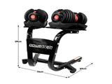 Powertrain 48kg Adjustable Dumbbells with Dumbbell Stand Red DMB-BF1-024-2S