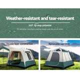 Weisshorn Instant Up Camping Tent 4 Person Pop up Tents Family Hiking Dome Camp TENT-C-FAST-240