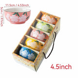 Lucky Cat Ceramic Bowl Set 4-Piece Maneki-Neko Gift Box V1347-DSZ-001-123