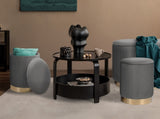 3 Piece Set Storage Ottoman - Blanket Box Velvet Padded Bench Stool FAYE GREY V274-FT-VR-162VA-GY3