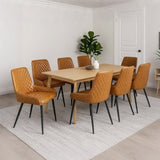 Dining Chairs x 8 Padded Seat PU Faux Leather CH1129-PU-4-BRX2