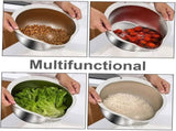 2-Piece Stainless Steel Rice Washing Strainer Set with Thickened Fine Mesh for Fruits Vegetables V1258-DP02-BOL-261