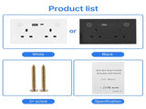 WiFi Touch Light Switch Smart Socket Flameproof Glass Panel Power Failure Memory APP and Voice V1294-YM0901-HS7879W-UK