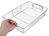 Durable Stainless Steel Frying Basket with Handle for Kitchen Use Silver V1366-AZ2-W-19345