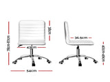 Artiss Office Chair Conference Chairs PU Leather Low Back White OCHAIR-K-REPL-WH