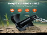 River, 12 LBS Boat Cast Iron Black Vinyl-Coated with Shackle, Marine Grade Mushroom V952-HMDPZT12B000EDC67V0