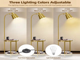 Creative Lamp End Table with Gold Shade - Modern Floor Lamp Accent Furniture & Dcor Lighting for V767-XJJ612-AU