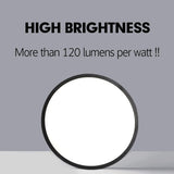 Flush Mount LED Ceiling Light, Natural, Black 48W V178-35337