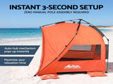Weisshorn Beach Tent 3-4 Person Pop Up Sun Shade UPF 50 Automatic Outdoor Orange TENT-C-BEA-4-OR