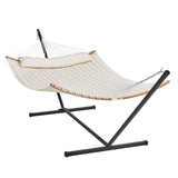 Two Person Hammock with Stand Included, Double Hammock with Curved Spreader Bar and Detachable V952-HFDCMBSCSTXHSCU1GV0