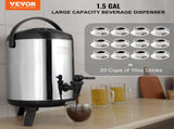 Stainless Steel Insulated Beverage Dispenser, 6 Liter, Thermal Hot and Cold Drink Server Dispenser V952-YLHLQQYX8L00TYE16V0