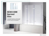3 Fold Chrome Folding Bath Shower Screen Door Panel 1300mm x 1400mm V63-831501