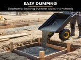 BAUMR-AG 40V Li-ion Powered 300KG / 300L Wheelbarrow, ATV Tow Bar, Deep V-tread Tyre, 2 Wheel Direct V219-MATPBRBM1M1A