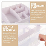 White Plastic Desk Organizer with Storage Drawers for Cosmetics and Stationery in Bedroom or V1369-AZ3-W-15632
