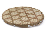 Covered Bamboo Serving Food Tent Basket Hand Woven Round Food Basket with Mesh Cover V1294-YM0715-10347243